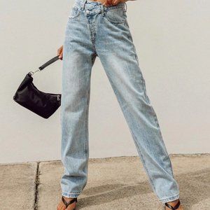 Holly Asymmetric Straight Leg Jeans